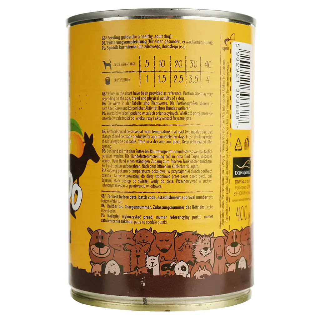 Влажный корм для собак Dolina Noteci Superfood с мясом кенгуру и говядиной 400 г - фото 4