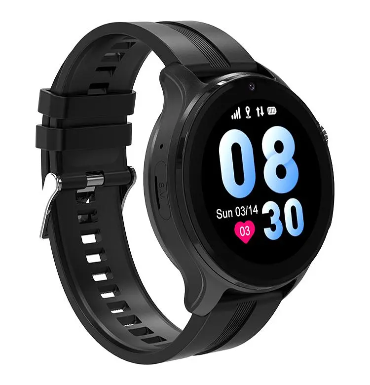 Дитячий смарт годинник Lemfo T25 з GPS, дзвінками, відеозв'язком, прослушкою, Wi-Fi та кнопкою SOS Круглий розумний годиник для дітей Чорний - фото 3