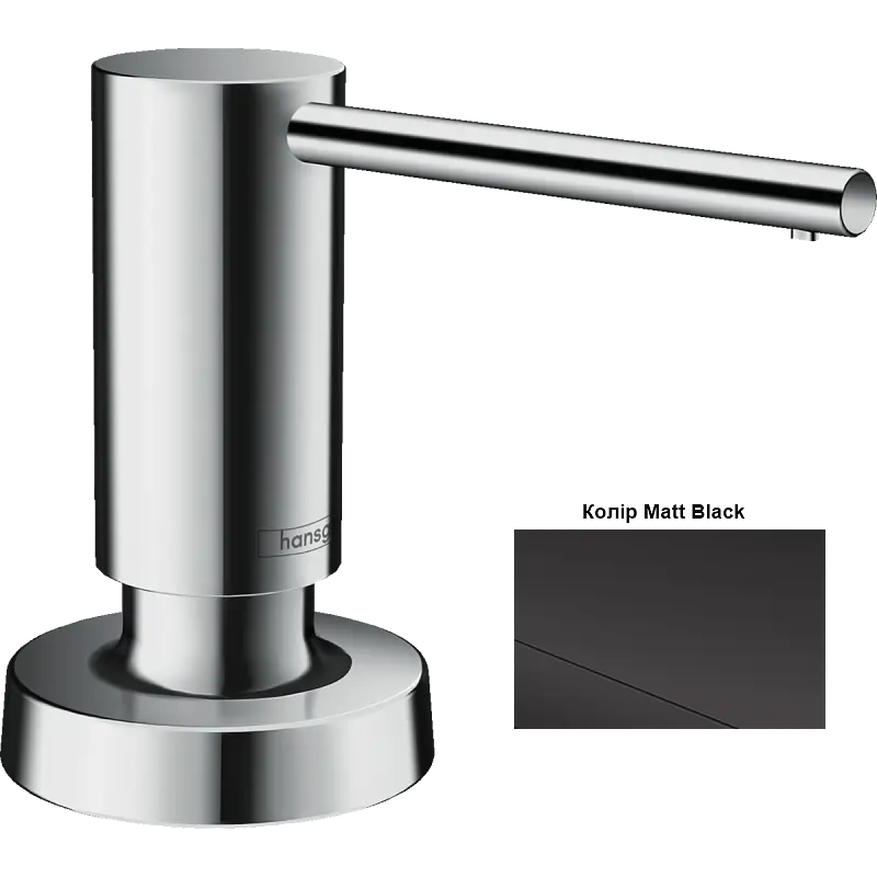 Дозатор кухонний Hansgrohe A51 500 ml врізний Matt Black 40448670, Чорний матовий - фото 2