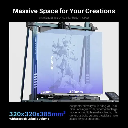 Принтер 3D Elegoo Neptune 4 Plus, Black, FDM, робоча область - 320x320x385 мм, відкритий корпус, для PLA/TPU/PETG/ABS/ASA/Nylon, нитки 1.75 мм, 4.3" сенсорний екран, WiFi / USB / Lan (50.201.015300) - фото 6