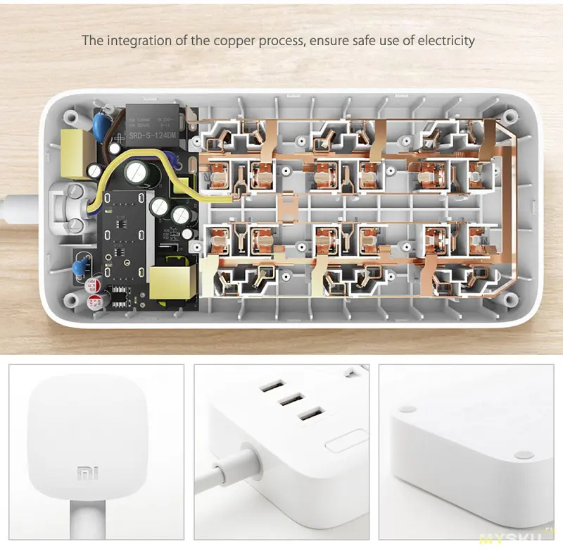 Сетевой фильтр Xiaomi Power Strip 6 розеток 1.8m CXB6-1QM - фото 7