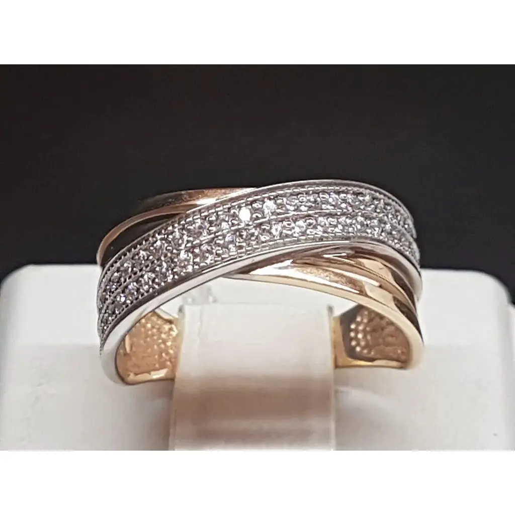 Золотое кольцо Харьковская ювелирная фабрика с фианитами. 80689 16 - фото 2