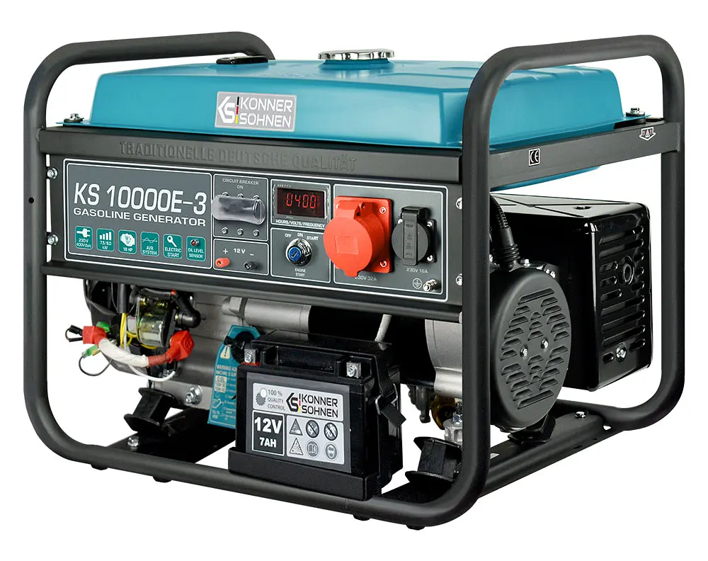 Konner & Sohnen Генератор бензиновий KS 10000E-3, 400В, 7.5кВт, 3 фази, електростартер, 88кг - фото 3
