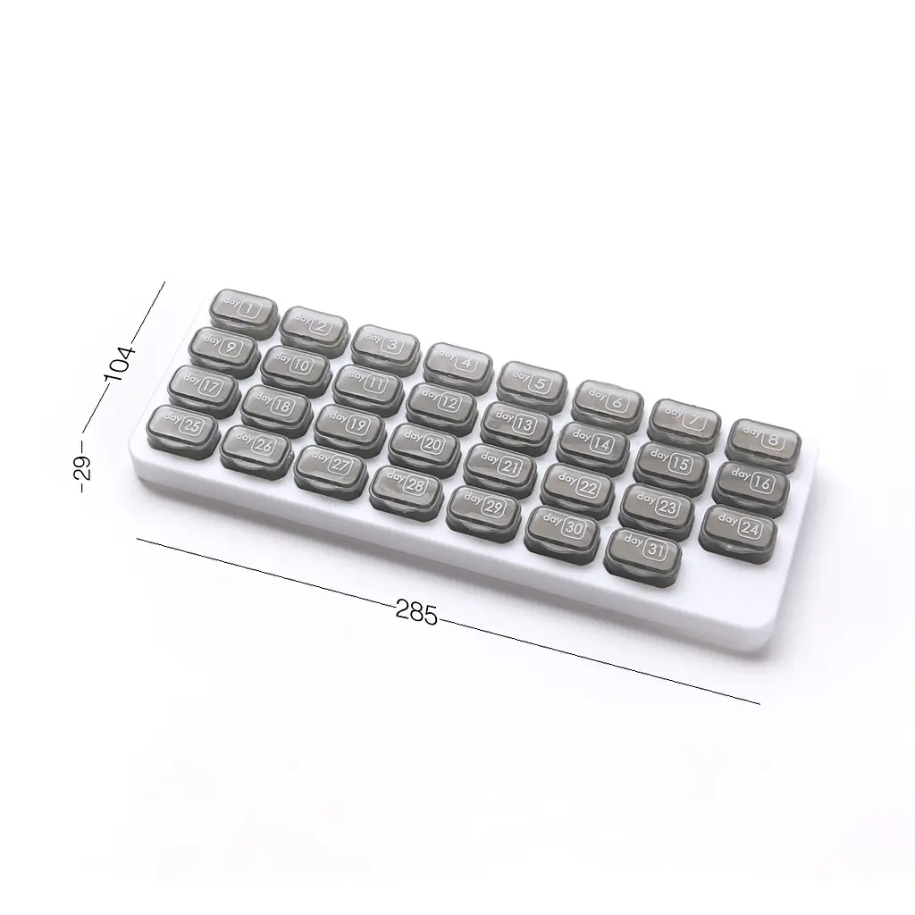 Органайзер для таблеток МВМ My Home на 31 день 285х104х29 мм біло-сірий (PC-24WHITE/GRAY) - фото 2