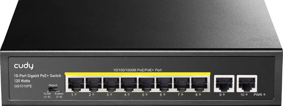 Комутатор Cudy GS1010PE, 8-Port Gigabit PoE+ Switch with 2 Gigabit Uplink Ports 120W (GS1010PE) - фото 4