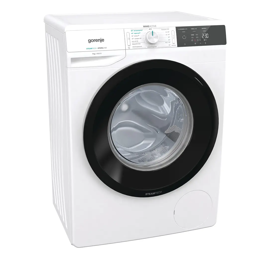 Пральна машина Gorenje з фронтальним завантаженням W1E70S3S, 7кг, 1000, A+++, Пар, глибина 46.5см, Дисплей, Білий (W1E70S3S) - фото 3