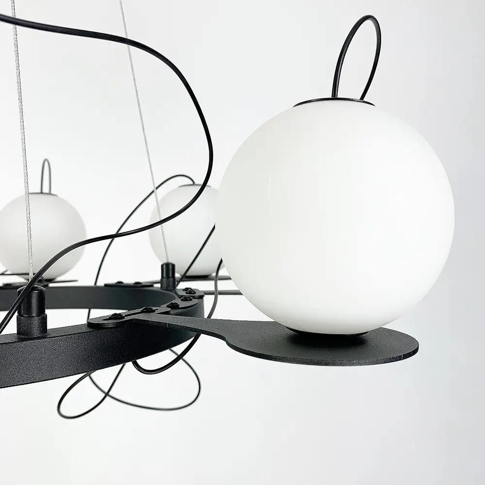 Люстра в форме кольца Hubble Bubble Ø 80 см Line F | Ст. D8345-800-10 BK - фото 2