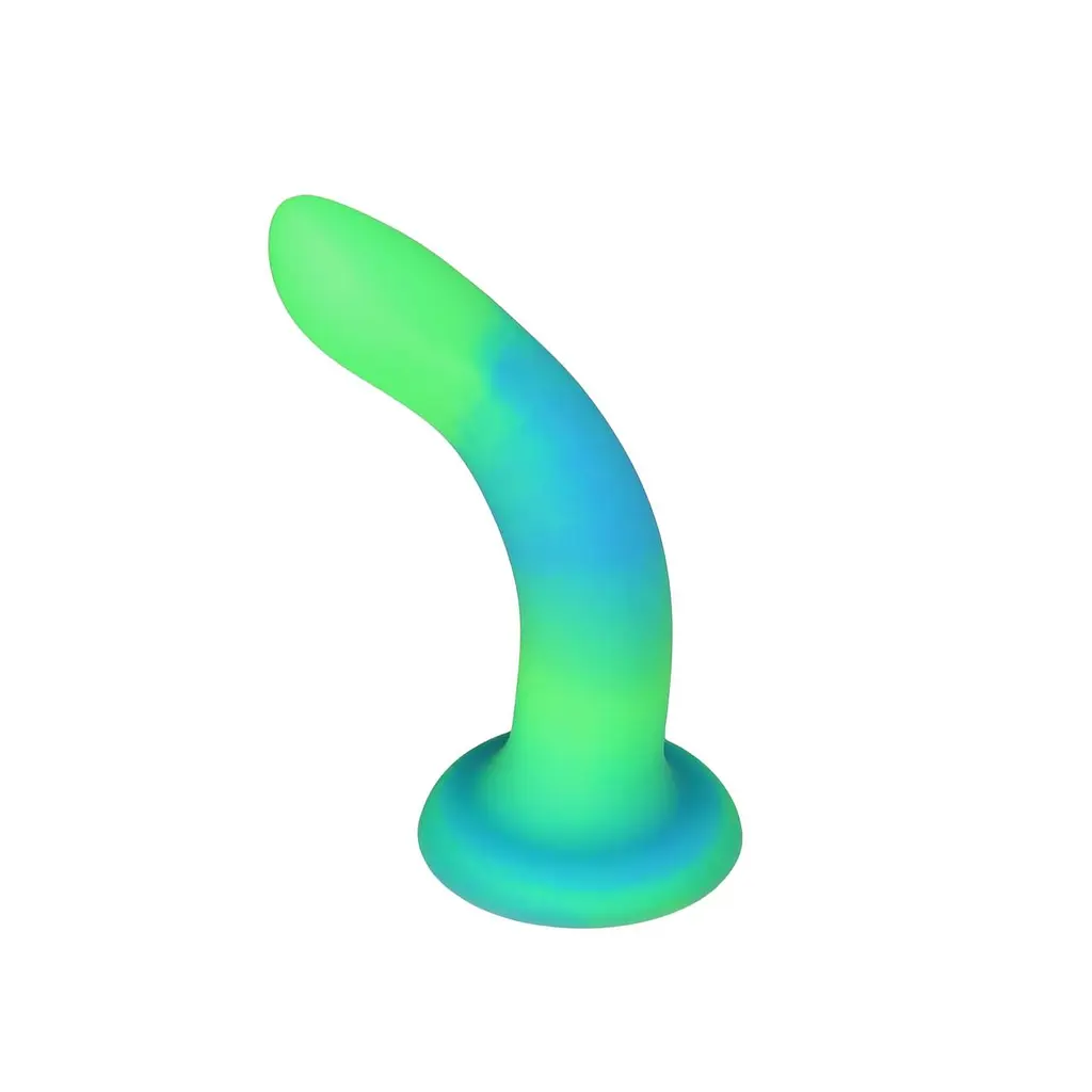 Светящийся в темноте фаллоимитатор Addiction Rave 8″ Glow in the Dark Dildo Blue Green, 20,3 см - фото 2