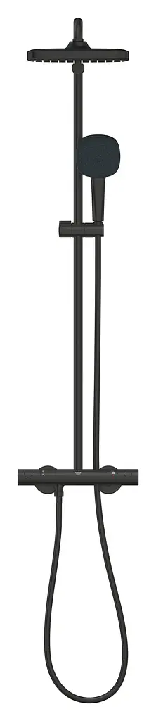Душова система з термостатом для настінного монтажу Grohe Tempesta System 250 Cube 266892431, Чорний матовий - фото 3