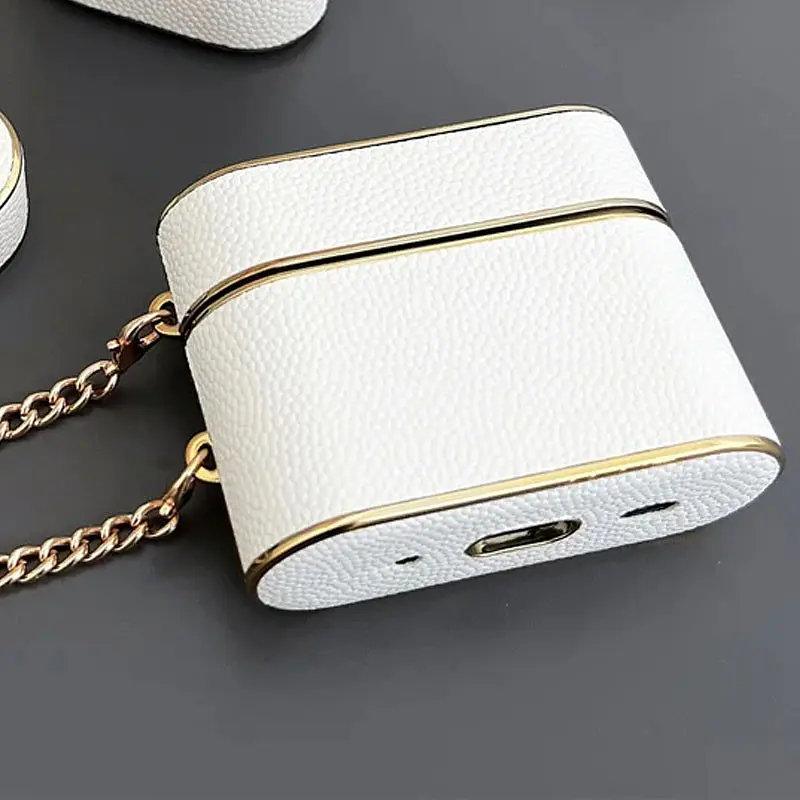 Шкіряний футляр Suitcase для навушників AirPods 3 White - фото 3