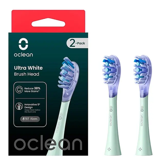 Насадки для зубної щітки Oclean Ultra White Brush Head for On SE Air X F1 2шт UW01 G02 Green - фото 2