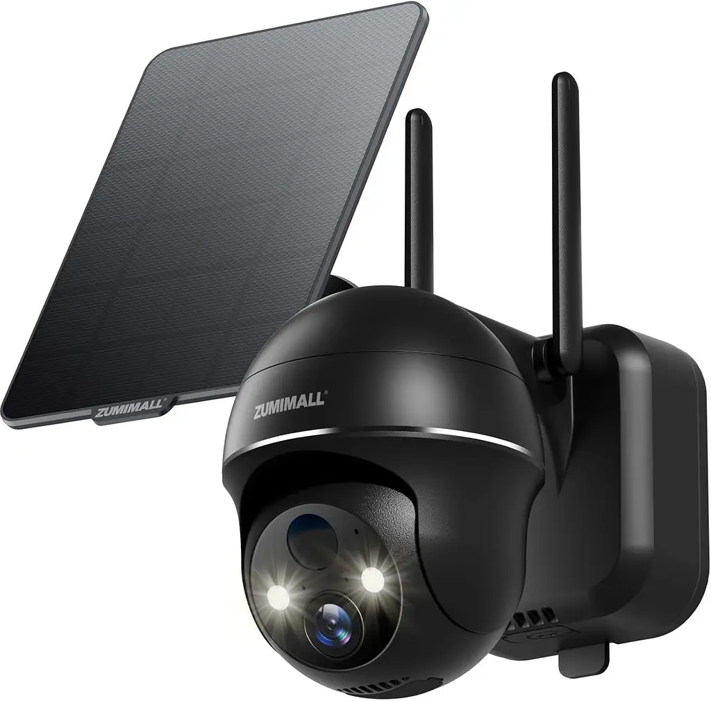 Вулична Wi-Fi камера ZUMIMALL 2K з сонячною панеллю та PTZ 360°