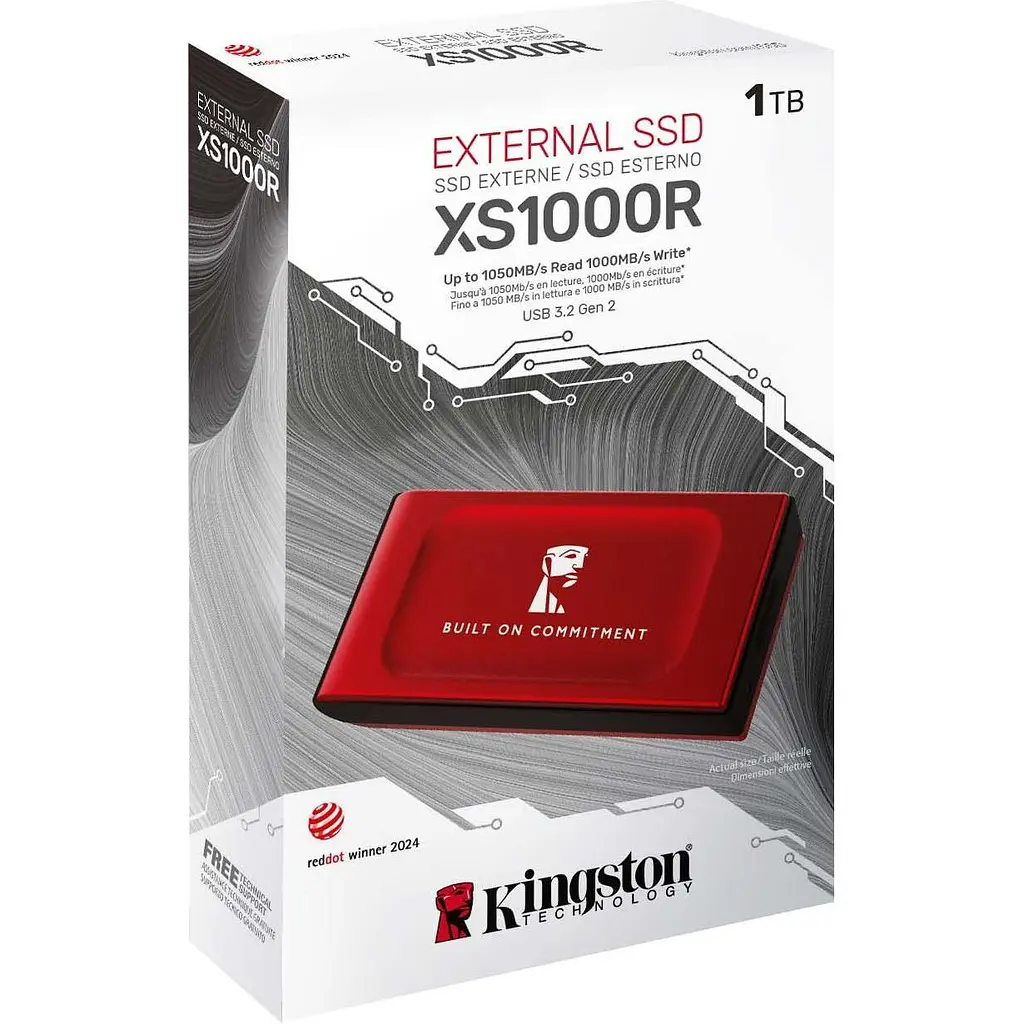 Внешний SSD накопитель Kingston XS1000 BoC 1TB Red (SXS1000R/1000GA) [138595] - фото 3