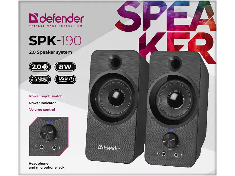Колонки для комп'ютера Defender SPK-190 Black (65190) - фото 4