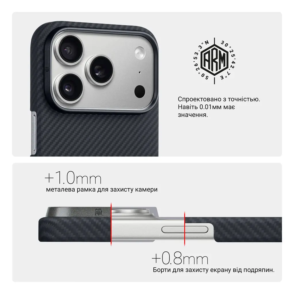 Чохол ArmorStandart BlackIcon Aramid Twill MagCase для Apple iPhone 17 Pro Black - фото 6