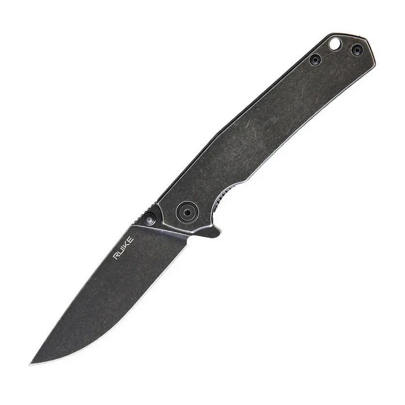 Ніж складаний туристичний Ruike P801-SB, (8.6 см) 14C28N / 3cr14n чорний