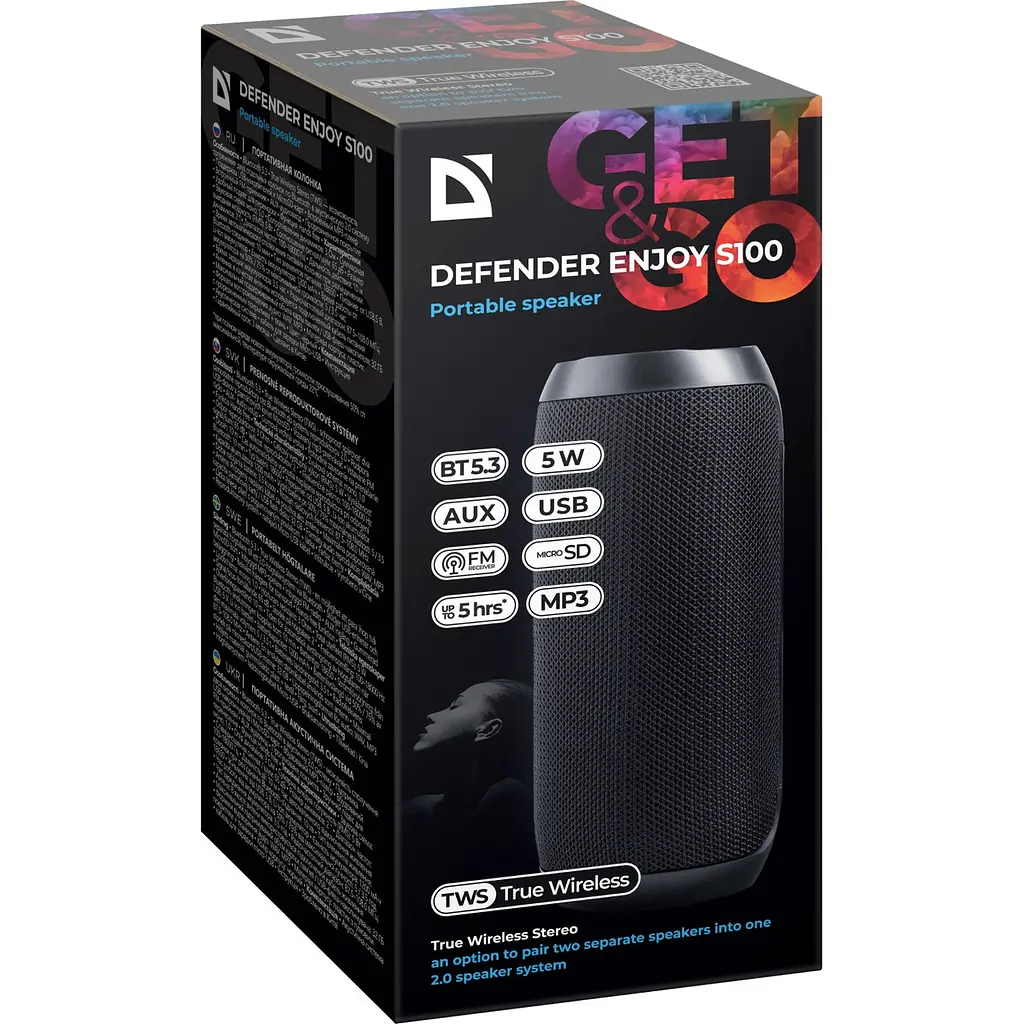 Акустична система 1.0 Defender S100 5Вт, BT/FM/USB/TF/AUX/TWS - фото 5