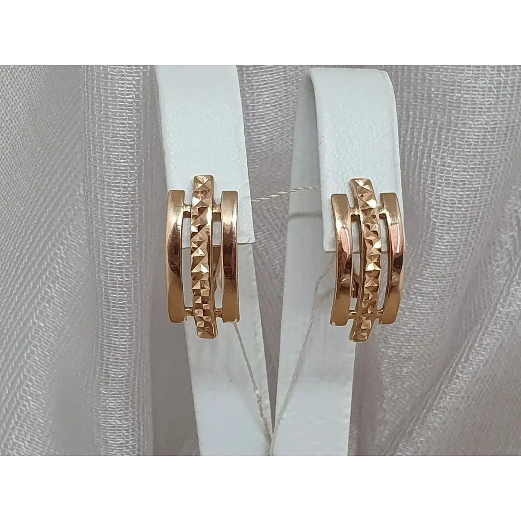 Золотые серьги Империя золота с алмазной гранью. СБ665(а)и - фото 4