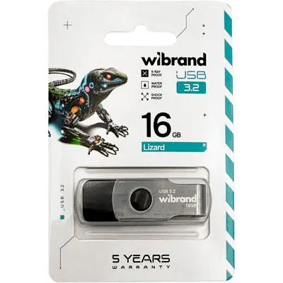 USB флеш накопичувач Wibrand 16GB Lizard Black USB 3.2 (WI3.2/LI16P9B) - фото 2