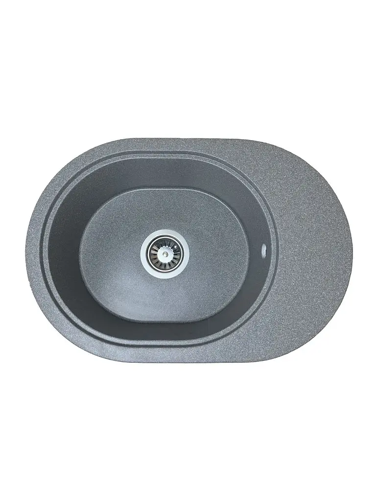 Кухонна мийка Adamant OVALE сіра 610x420x180 мм, з крилом 61 см - фото 5