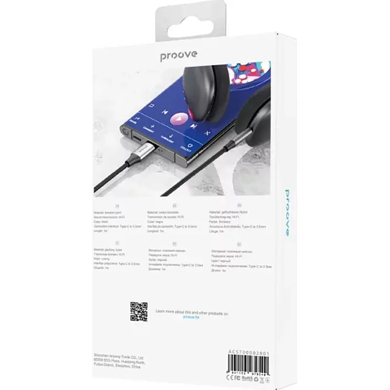 Кабель Proove SoundTrack USB-C to 3.5mm 1m (ACST00002801) [168171] - фото 3