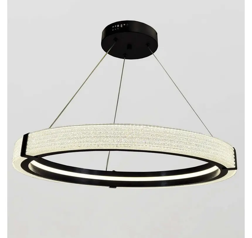 Світлодіодна люстра підвісна Artlight MB240118/60BK з чорним кільцем, 66W - фото 3