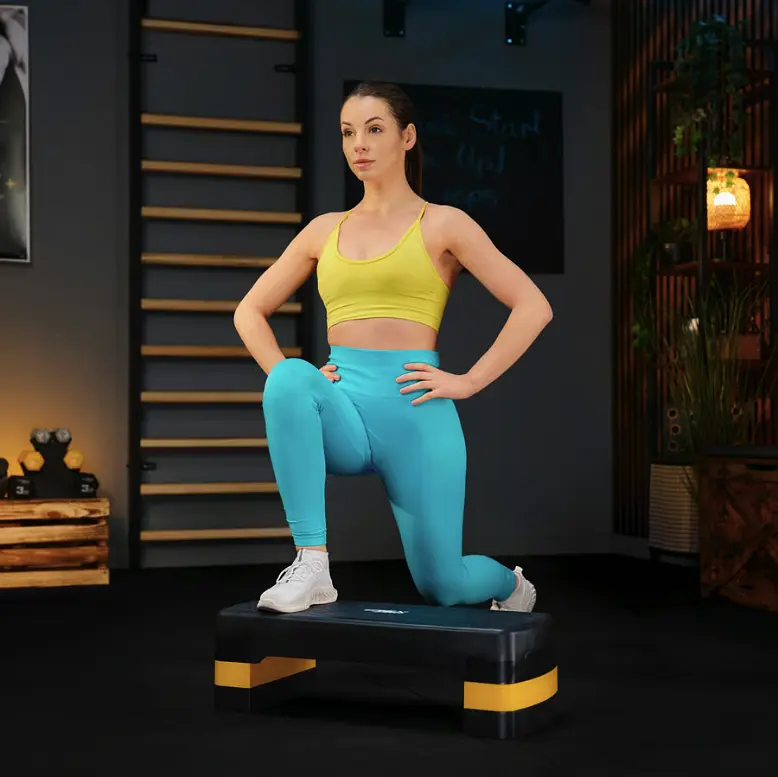 Степ платформа Trex Sport TX-030AS 3 рівнева чорно-жовта - фото 11