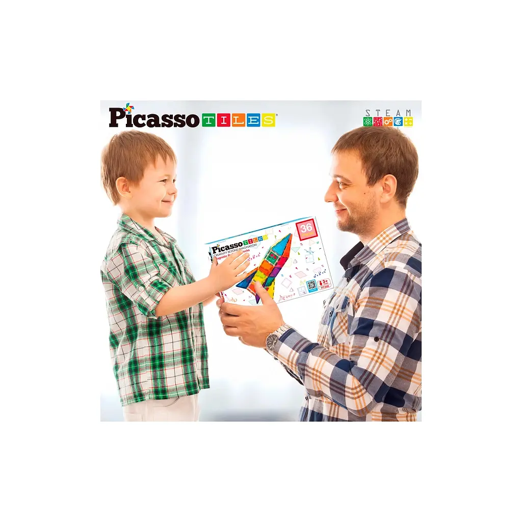 Конструктор Picasso магнітний Tiles Magnetic Building Blocks 36 деталей (817338027971) - фото 7