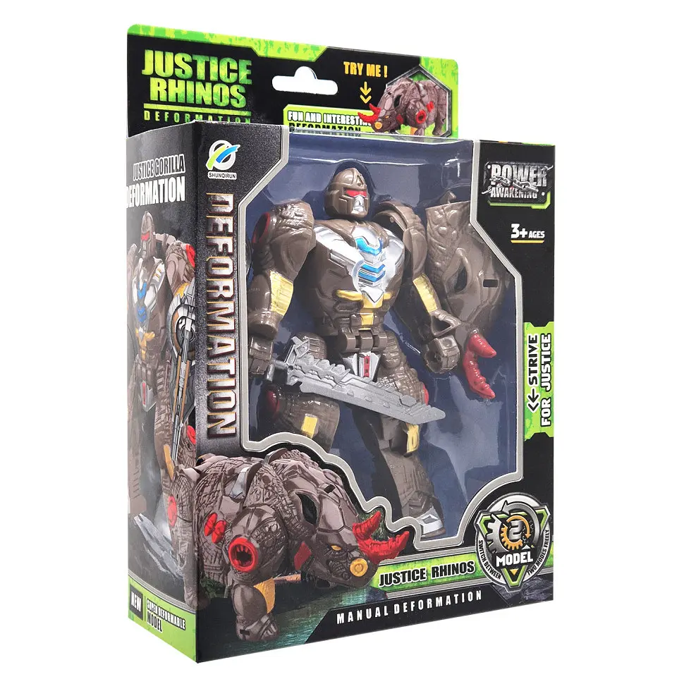Дитячий робот-трансформер Justice Rhinos 168-82(Brown) робот-носоріг