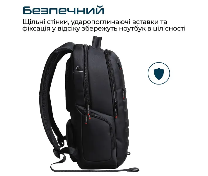 Рюкзак Promate Rebel-BP 15.6" Black (rebel-bp.black) - фото 4