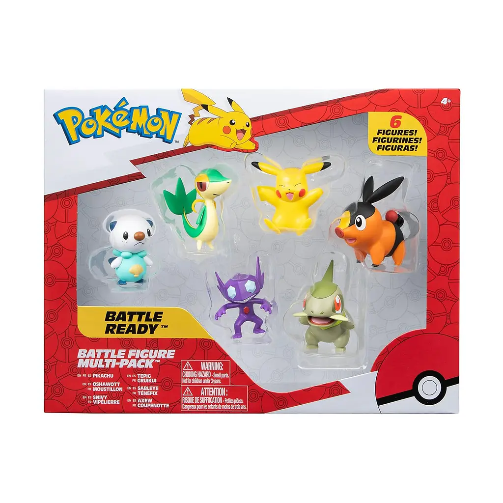 Набір ігрових фігурок Pokemon W6 Battle Figure Sableye + Axew + Snivy + Tepig + Oshawott + Pikachu (PKW3062) - фото 2