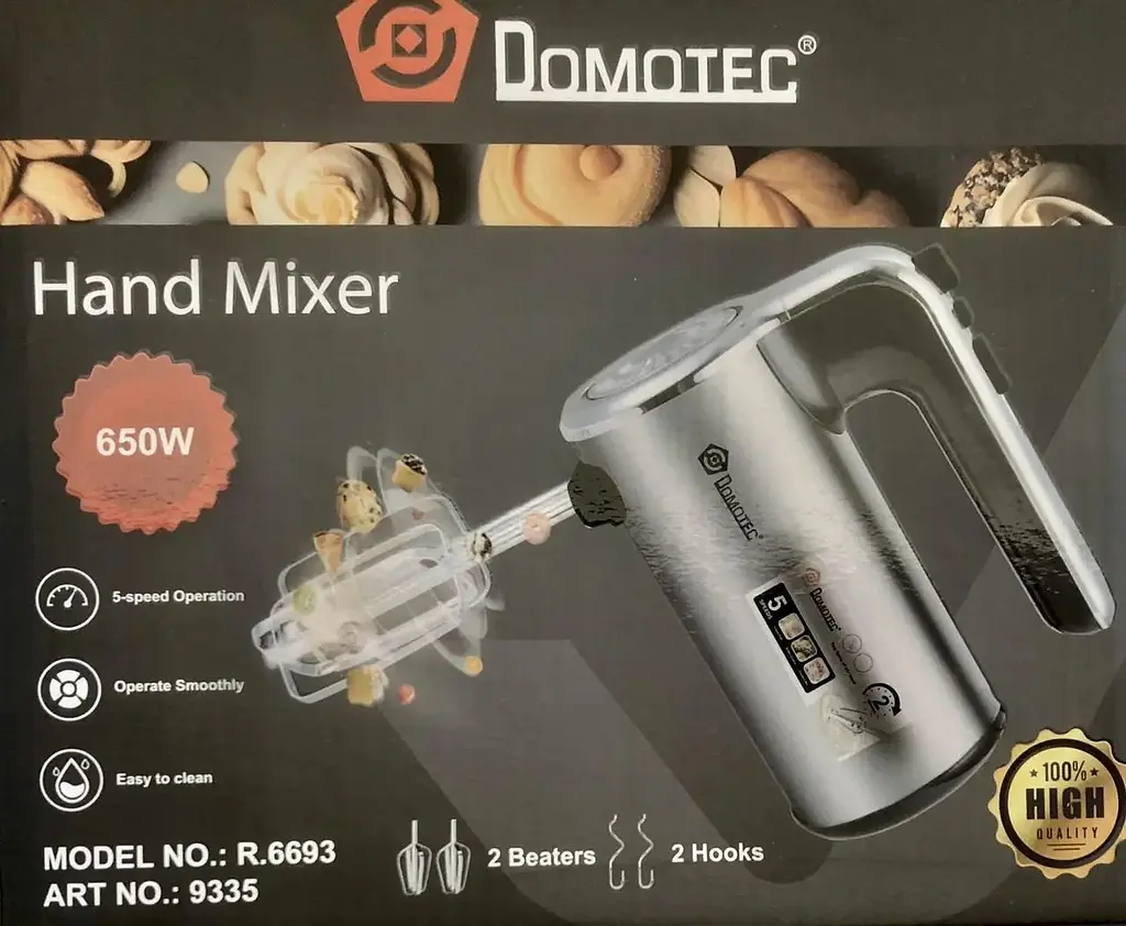Міксер ручний Domotec R-6693 5 швидкостей 650W - фото 4