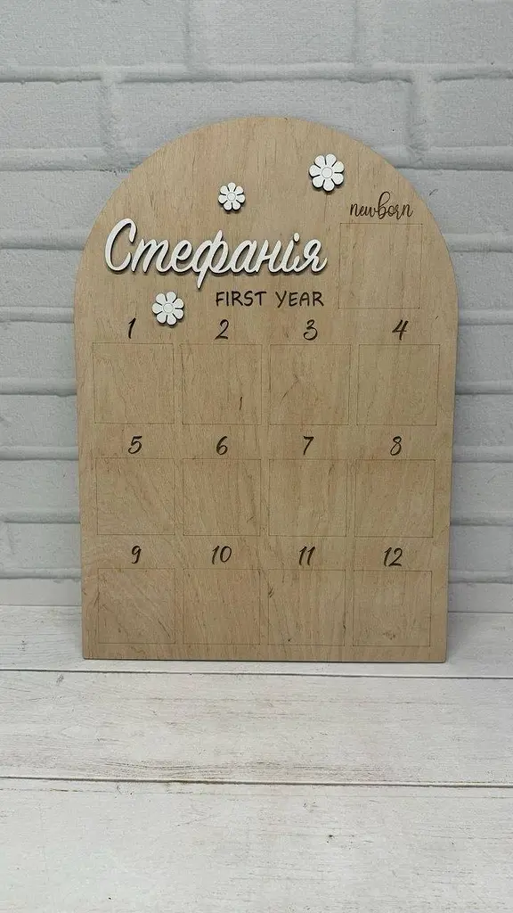 Іменна дитяча метрика з дерева для хлопчика, метрика новонародженого з гравіюванням, подарунок на народження дитини - фото 2