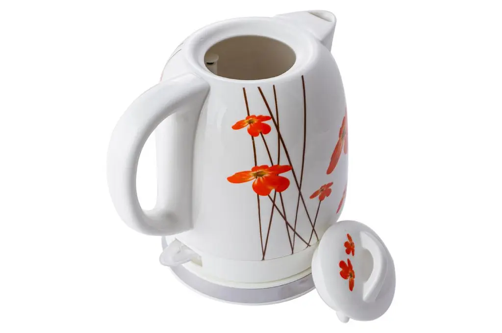 Электрочайник керамический Maestro MR-066-Red-Flowers 1.5л 1500 Вт белый - фото 3