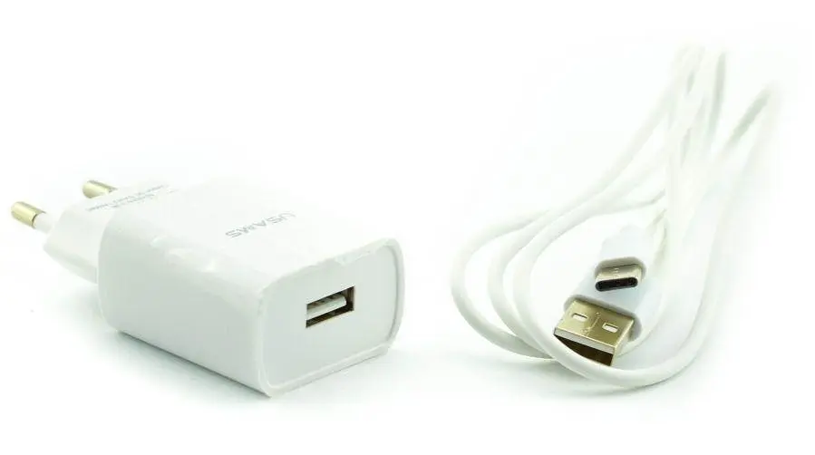 Зарядный набор Usams T21 (блок T18 + Uturn Micro cable) белый - фото 3