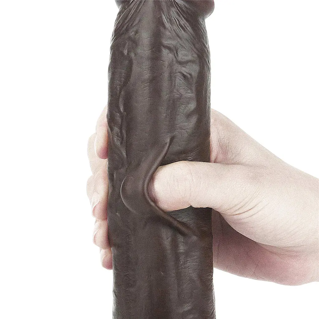 Фалоімітатор LoveToy Sliding Skin 24 см коричневий - фото 15