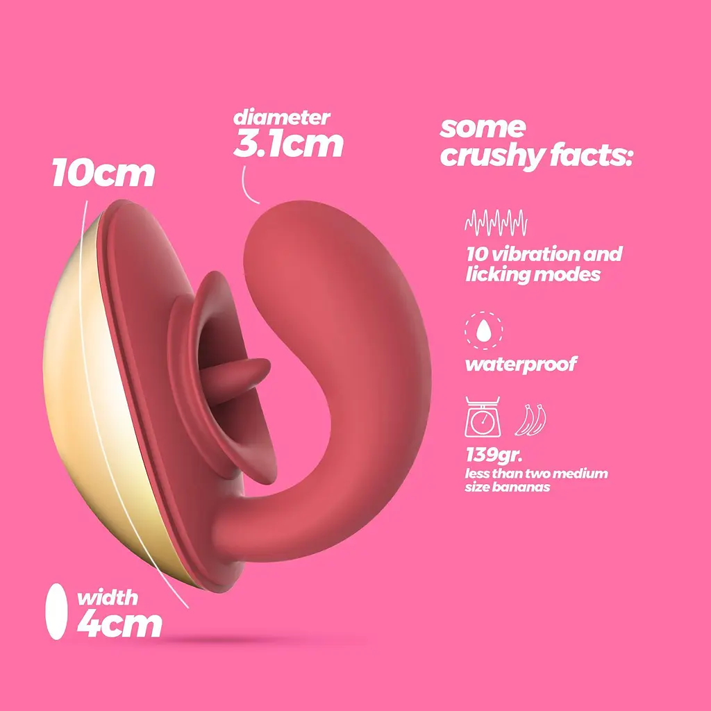 Вибратор Crushious Arcane 10 см (красный) - фото 6