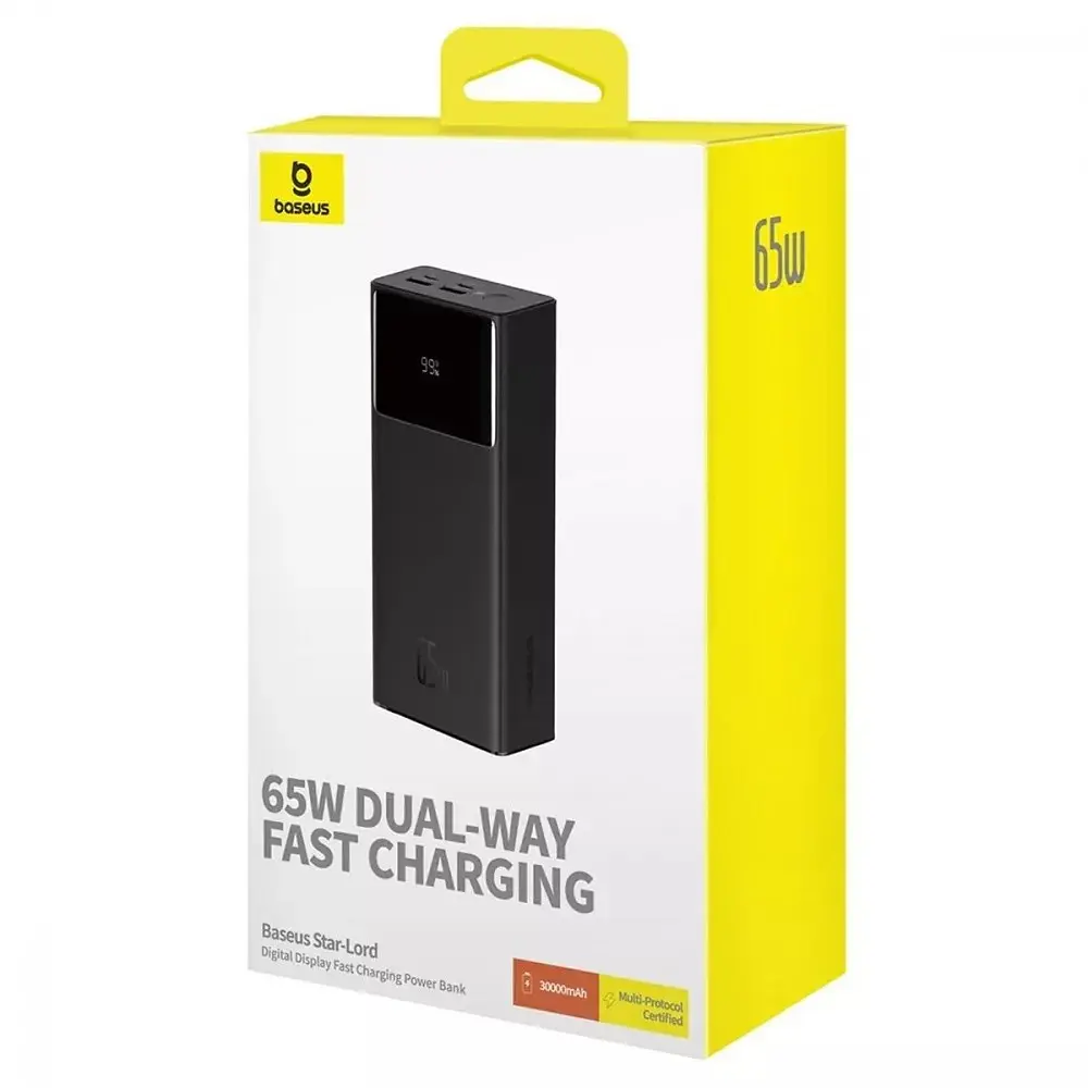 Портативная батарея Baseus Star-Lord Digital Display 65W 30000mAh черная - фото 3