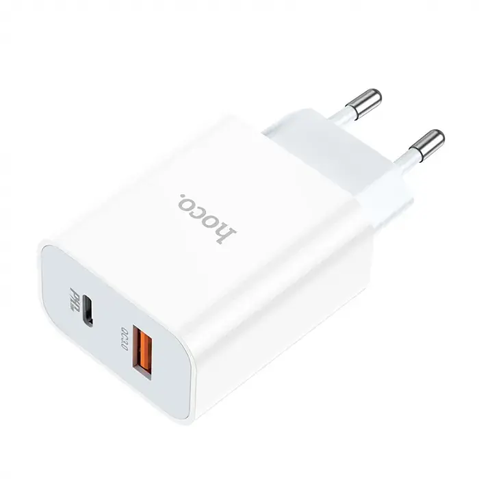 Сітчастий зарядний пристрій HOCO C97A PD20W+QC3.0 charger білий - фото 2