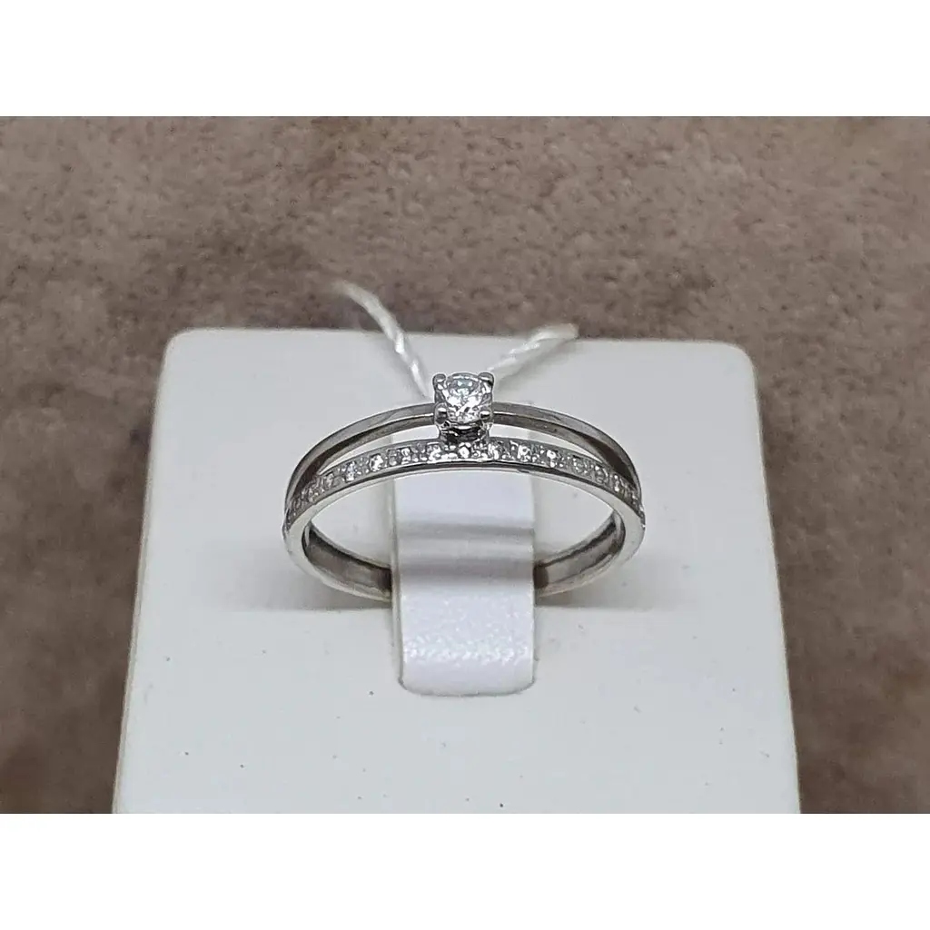 Золоте кільце Родинні коштовності з фіанітами. 111621 18 - фото 4