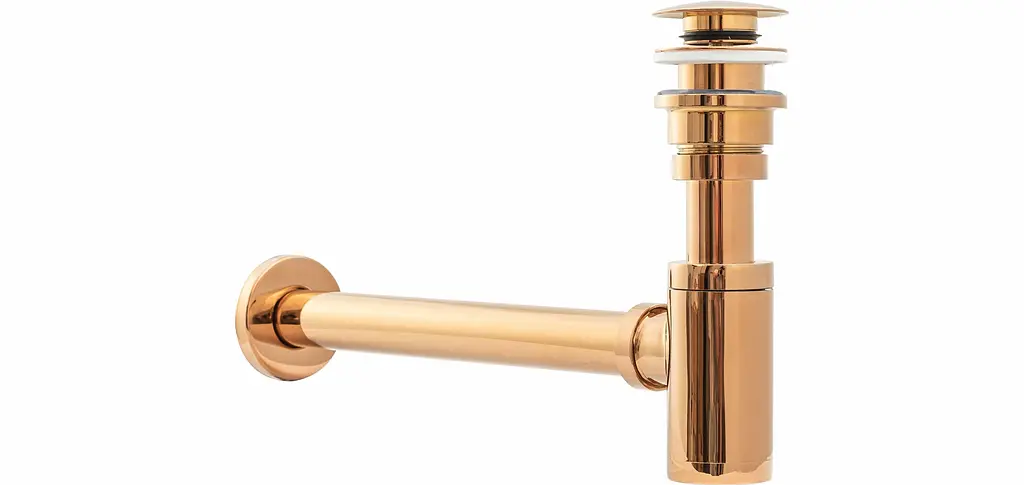 Сифон універсальний для умивальника Rea rose gold click-clack золото розове REA-A8541, Теплий захід сонця - фото 3