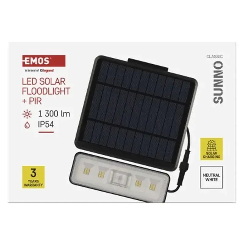 Прожектор EMOS сонячний світлодіодний 1300 лм IP54 4000K PIR (ZG112S) - фото 10