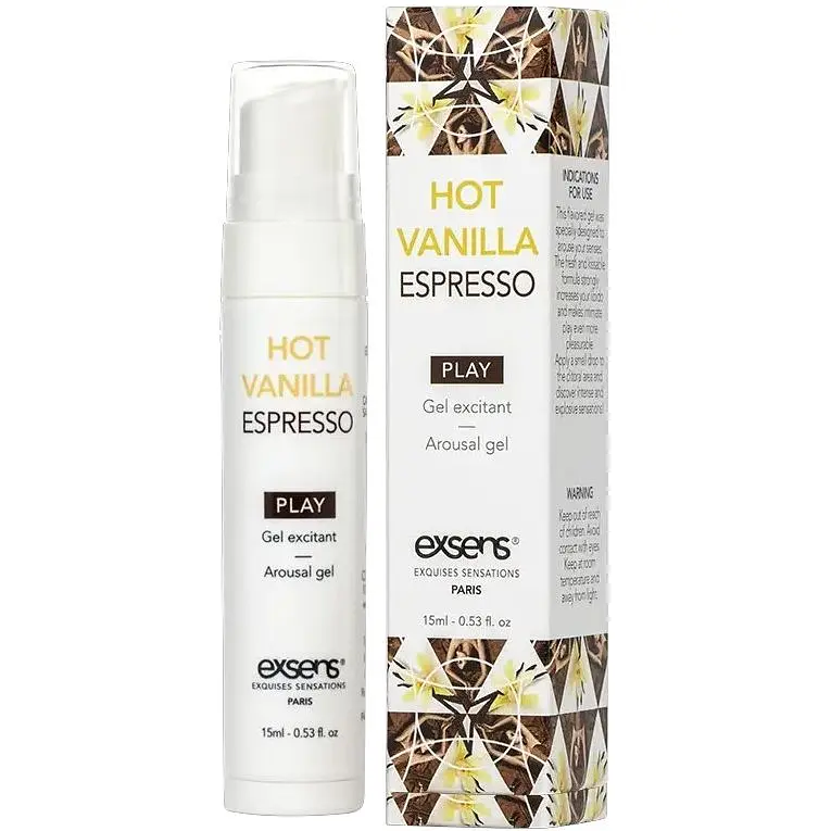 Стимулюючий гель Exsens Kissable Hot Vanilla Espresso 15 мл можна для поцілунків, охолоджуючий - фото 2