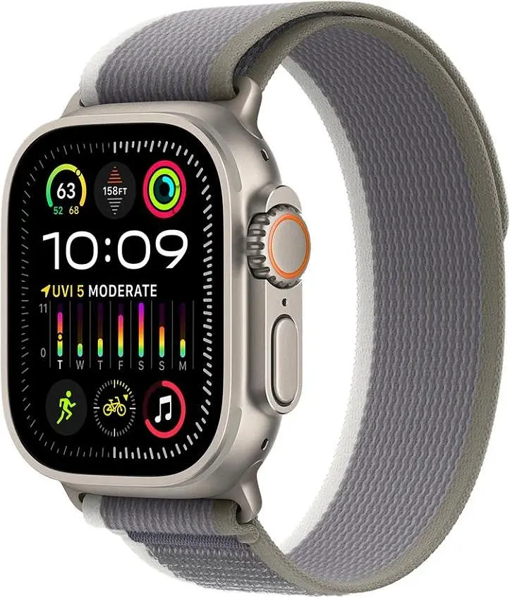 Смарт-годинник Apple Watch Ultra 2 GPS + Cellular 49mm Titanium Case with Green/Gray Trail Loop - M/L (MRF43) - фото 3