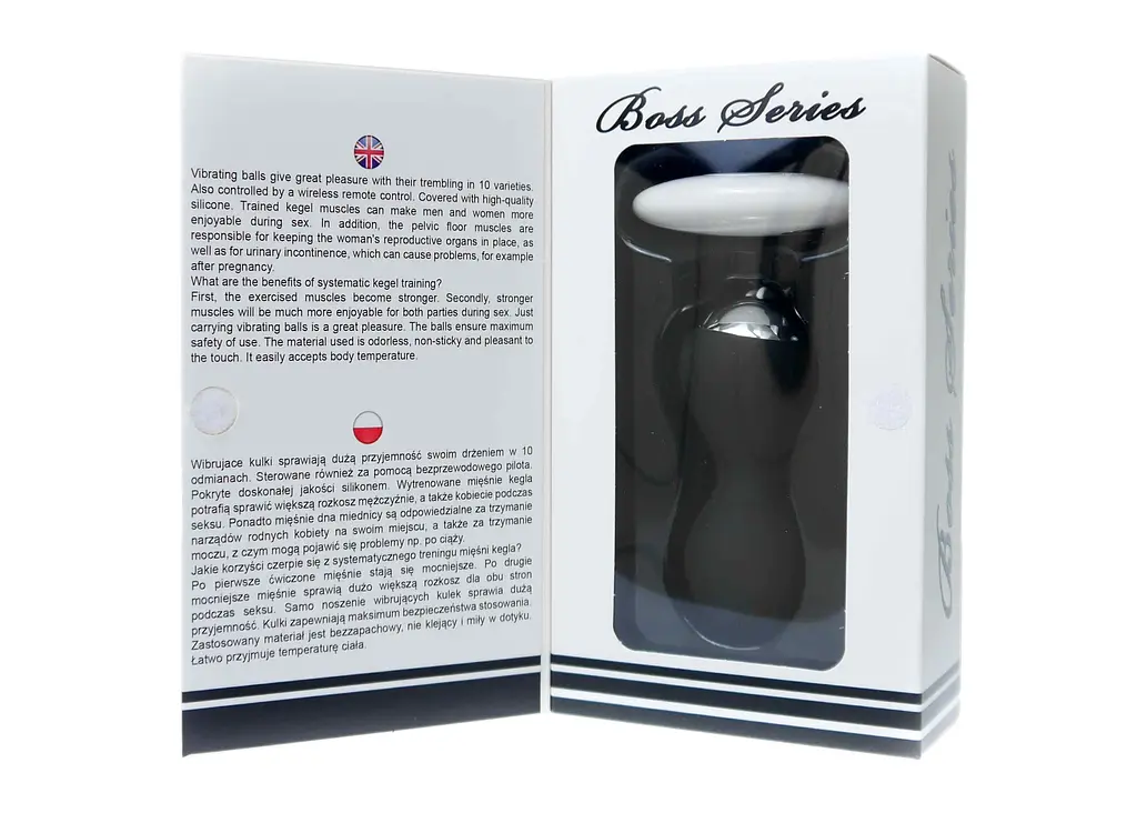 Вагінальні кульки Boss Remote Control Tighten Vibrating Egg 8 см (чорний) - фото 18