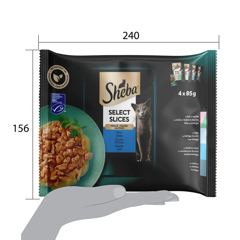 Набір корм для котів Sheba Select Slices рибне асорті в соусі 4 шт. x 85 г - фото 7