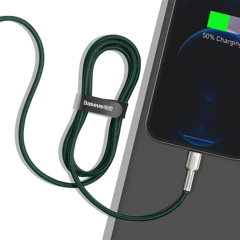 Кабель Baseus Cafule Metal Lightning 2.4A (2m) green (CALJK-B06) - фото 6
