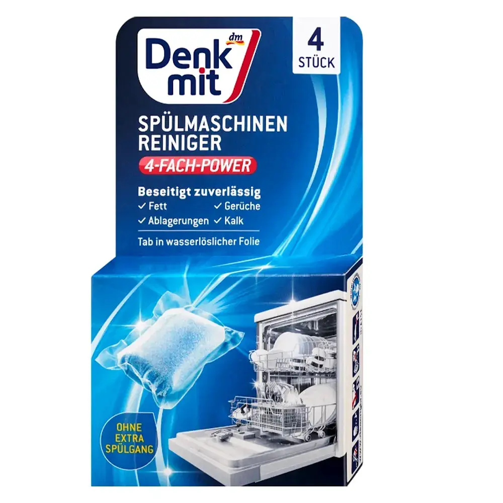 Таблетки для очищення посудомийної машини DenkMit Spulmaschinen Reiniger, 4 шт, 4×20 г