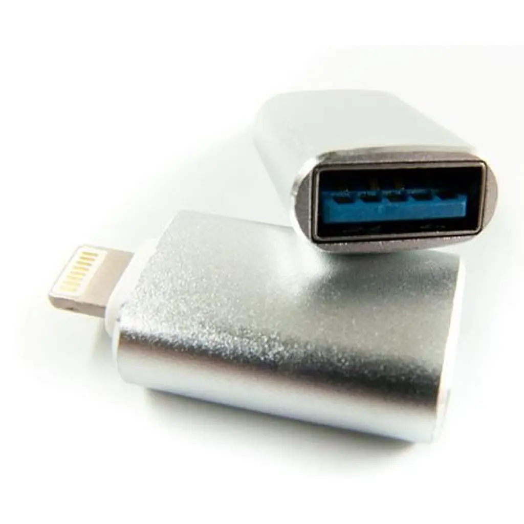 Перехідник OTG USB 2.0 AF to Lightning grey Dengos (ADP-016) - фото 2