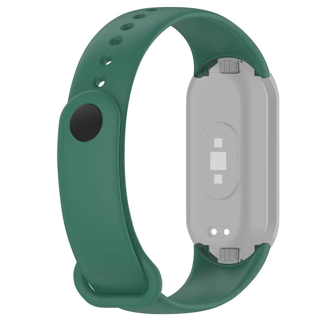 Силіконовий ремінець для фітнес браслетів Xiaomi Mi Band 8 Smart Band 9/10, Silicone, dark green, зі зручною застібкою, на фітнес трекер та смарт годинник, ArmorStandart (ARM86907) - фото 2